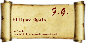 Filipov Gyula névjegykártya